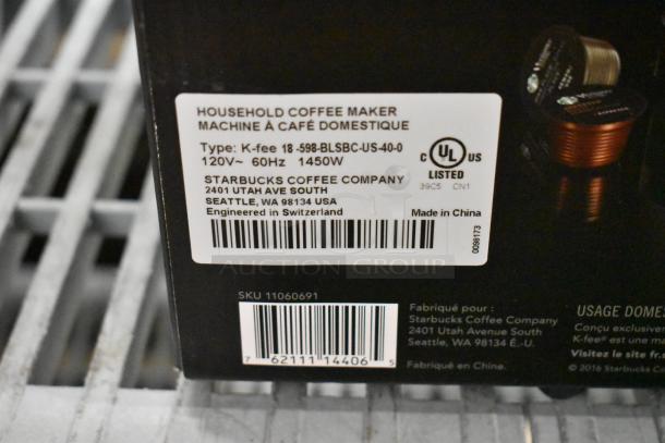 IN ORIGINAL BOX! Verismo K-fee Coffee Maker, 120V, 1450W, Type K-fee 18-598-BLSBC-US-40-0, engineered in Switzerland.