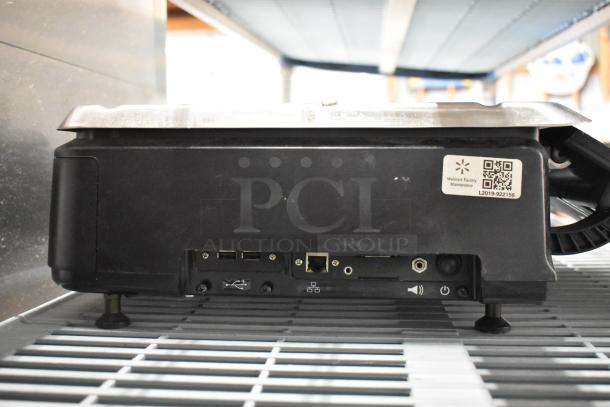 2016 Hobart HTi-LH commercial countertop scale, black, missing power cord, label reads "Walmart Facility Maintenance."