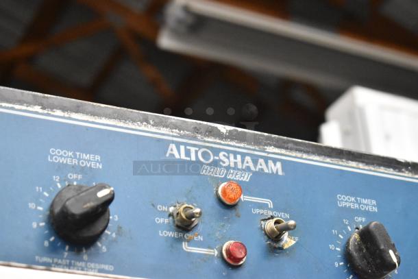 Alto Shaam 1000-TH Halo Heat Cook and Hold Oven control panel, showing wear; upper door non-functional.