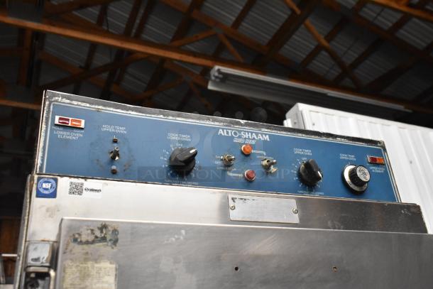 Alto Shaam 1000-TH Commercial Halo Heat Oven, full-size, on casters. Top door non-functional, 208/240V. Controls visible.