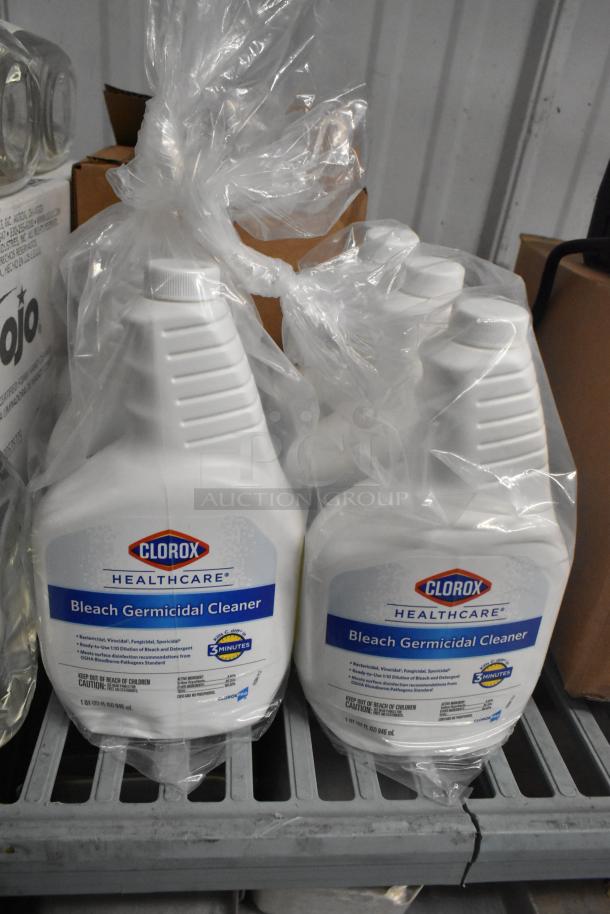 8 items including Clorox Healthcare Bleach Germicidal Cleaner and GoJo Green Certified Foam Hand Cleaner, new condition.