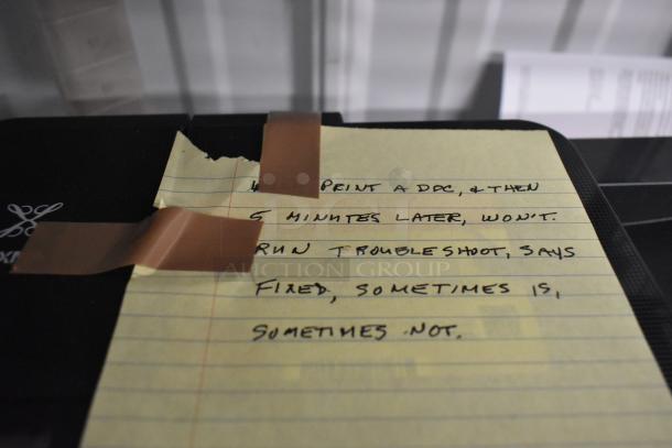 Canon countertop printer scanner copier machine, 120 volts, 1 phase. Note suggests troubleshooting issues with inconsistent performance.