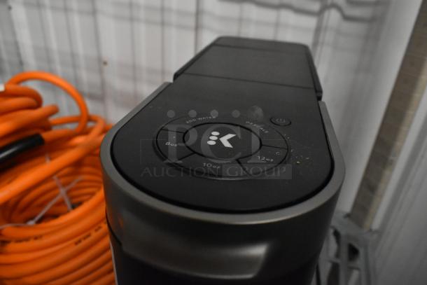 Keurig K900 countertop single-cup coffee machine, 120 volts, 1 phase. Black finish, visible control panel with size options.