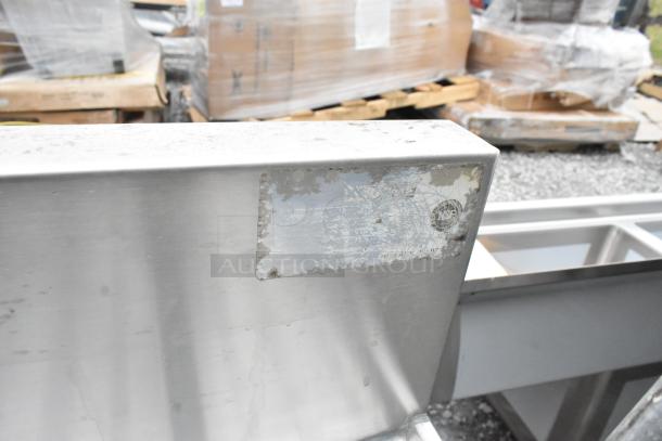 Krowne 3 bay back bar sink with dual drain boards, faucet, and speedwell. Visible wear, NSF label partially legible.