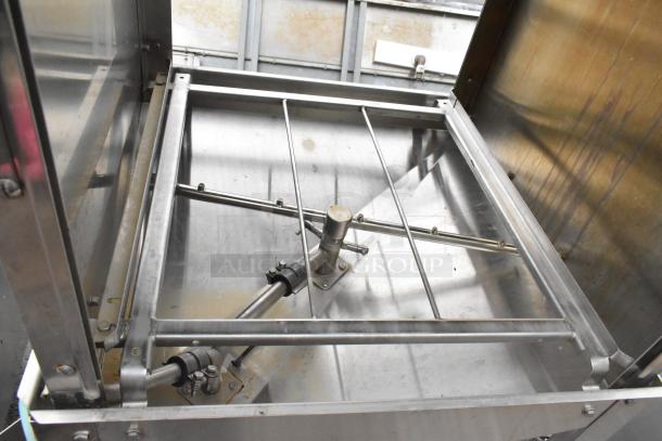 American Dish Service AF-ES commercial dishwasher, stainless steel, straight pass through, 120V, 1 phase, interior view.