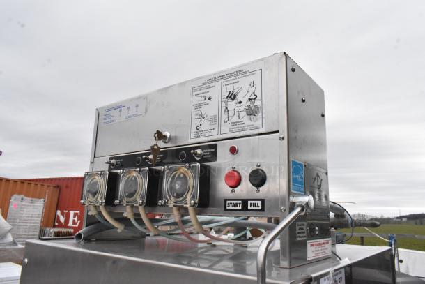 American Dish Service ADS AF-ES commercial dishwasher, 120 Volts, 1 Phase. Stainless steel finish, control panel detail shown.