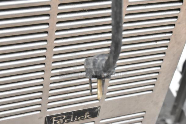 Perlick BS3DS 4 Door Back Bar Cooler, commercial model with 115V, 1 Phase. Visible power cord and brand label.