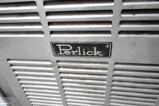 Perlick BS3DS Commercial 4 Door Back Bar Cooler, 115V, 1 Phase. Features 3 merchandiser doors; 1 door not attached.