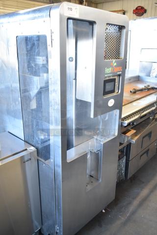 JBT 2ND-GEN-MFJ-HE Fresh N Squeeze Commercial Citrus Juicer, floor style, stainless steel, on casters, 115V, 1 Phase, excellent condition.