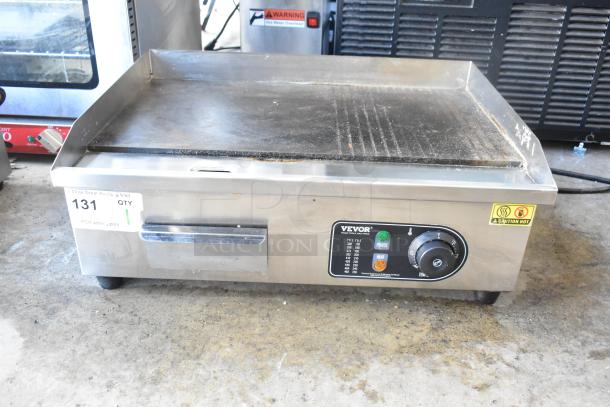 2024 Vevor HT-821 countertop electric griddle, 115V, 1 phase, stainless steel, visible power and heat controls, used condition.