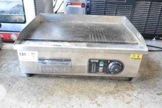 2024 Vevor HT-821 countertop electric griddle, 115V, 1 phase, stainless steel, visible power and heat controls, used condition.
