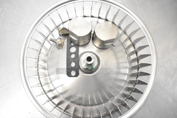 Brand new Cadco/Unox blower wheel, metal construction, pristine condition, part of a 20-item lot.