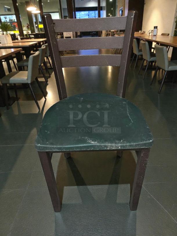 Set of 4 heavy-duty metal frame restaurant dining chairs, CHR-S-DINE-0675, by Commercial Restaurant Furniture.