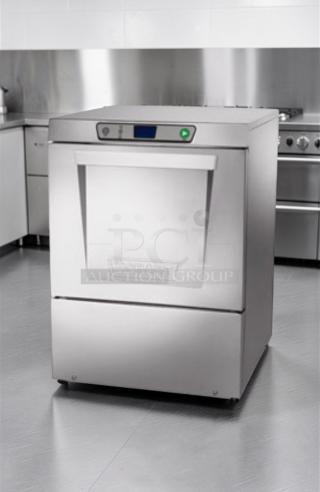 Hobart LXeH-2 commercial undercounter dishwasher in prime condition, hot water sanitizing, fully tested, 120/208-240V.