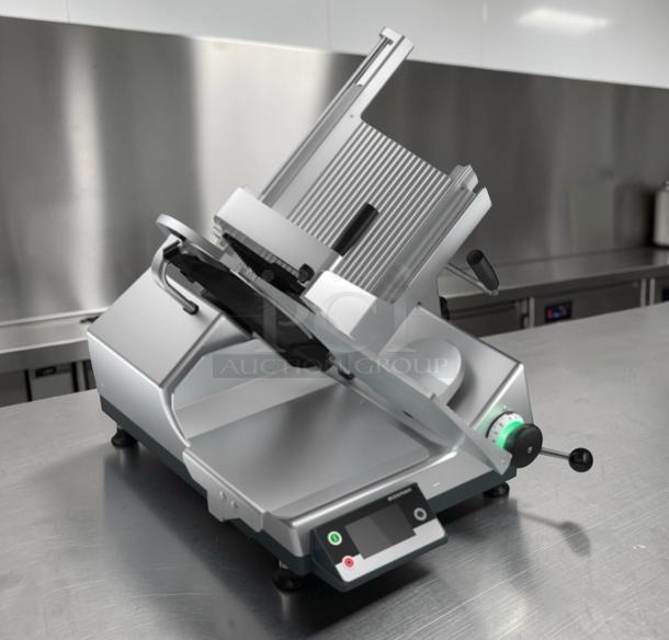 Bizerba GSP HD W-90 deli meat slicer, outstanding condition, 13" blade, portion scale, 120V, fully operational.