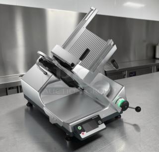 Bizerba GSP HD W-90 deli meat slicer, outstanding condition, 13" blade, portion scale, 120V, fully operational.