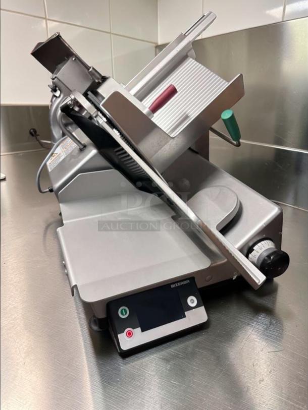 Bizerba GSP HD W-90 13" commercial deli slicer with integrated portion scale, 120V, in outstanding condition, fully operational.