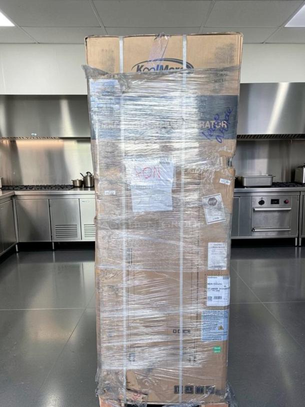 KoolMore MDR-1GD-23C, brand new in packaging, 1 door commercial glass display refrigerator with LED lighting.