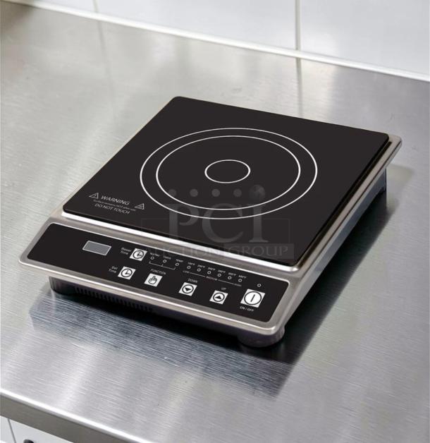 Outstanding condition Global Solutions GS1561 induction cooker, 1800W, NSF certified, fully operational, countertop model.