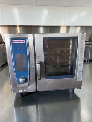 Rational SelfCookingCenter, elite condition, 6 pan capacity, digital controls, fully tested, stainless steel finish.