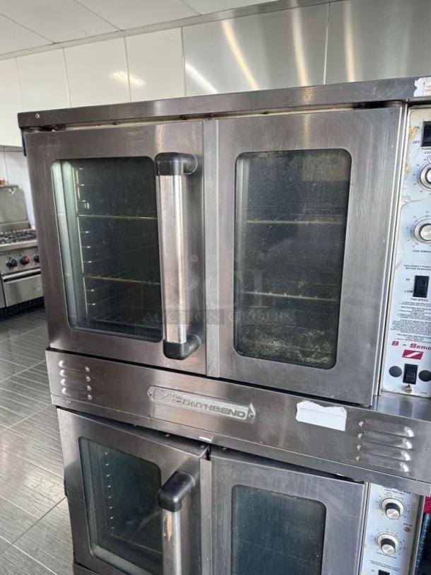Southbend B-Series double deck convection oven, natural gas, outstanding condition, fully tested, visible brand logo.