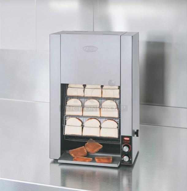 Brand new Hatco Toast-King TK-100 commercial conveyor toaster, 1 1/4" capacity, NSF & UL listed, 240V.