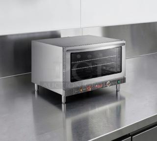 Brand new Ikon IC-824S commercial countertop convection oven, stainless steel, ETL & NSF listed, 208/240V, 4600W.