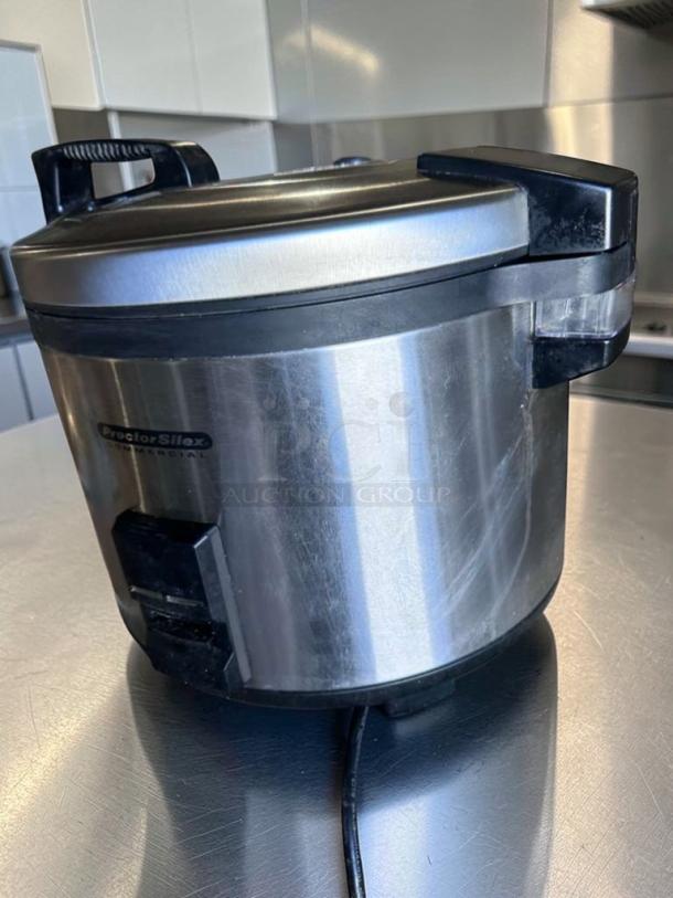 Proctor Silex 37560R commercial rice cooker, stainless steel, excellent condition, ETL & NSF listed, fully operational.
