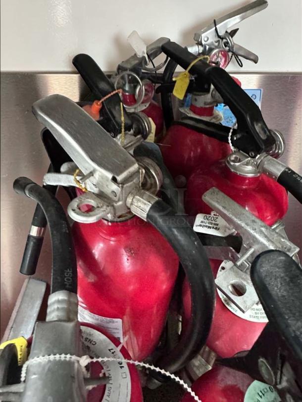 Lot of 9 Commercial 5 lb ABC Fire Extinguishers, 2A:10B:C rating, UL Listed, prime condition, SAF-S-FIRE-0741.