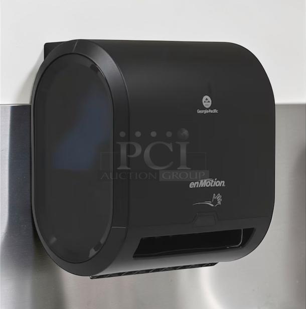 Georgia-Pacific enMotion 59498A touchless paper towel dispenser, 8-inch, motion sensor, black, wall-mount, immaculate condition.