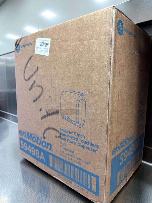 Georgia-Pacific enMotion 59498A Touchless Paper Towel Dispenser, black, in original packaging, immaculate condition.