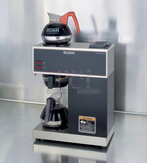 Bunn VPR Commercial Pourover Coffee Brewer, dual warmer plates, superior condition, UL & NSF listed, fully operational.