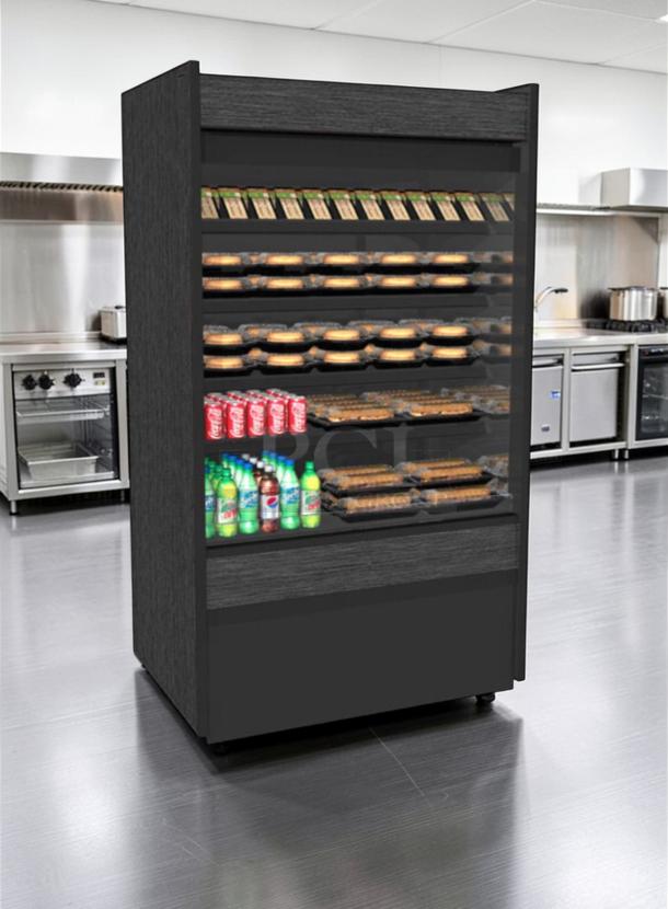 Structural Concepts Oasis B42 refrigerated self-serve display case, immaculate condition, 42-inch open merchandiser.