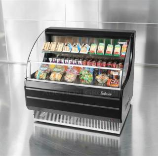 Turbo Air TOM-40LB-N 39" open air cooler, 2-level display, excellent condition, 115V, tested operational.