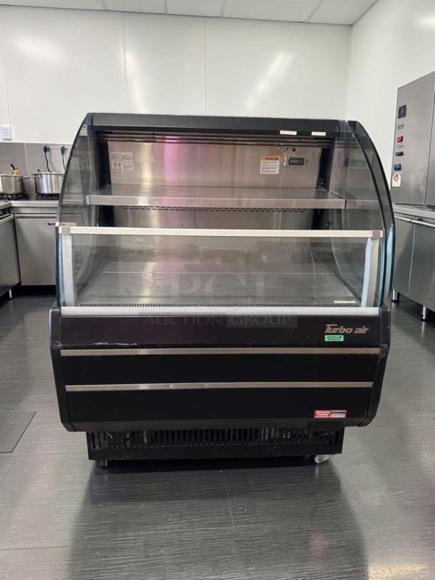 Turbo Air TOM-40LB-N 39" open air cooler, 2-level display, superior condition, fully tested, 115V commercial fridge.