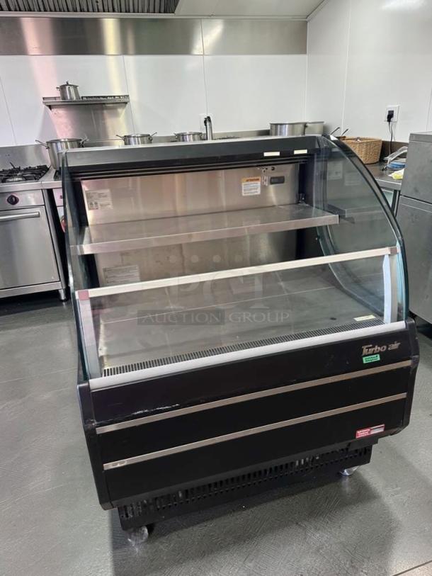 Turbo Air TOM-40LB-N 39" open air cooler, two-level display, superior condition, fully operational, commercial use.