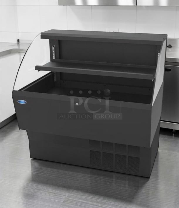 Federal Industries ELPRSS-4 refrigerated air curtain merchandiser, black, 35-inch, excellent condition, fully tested.