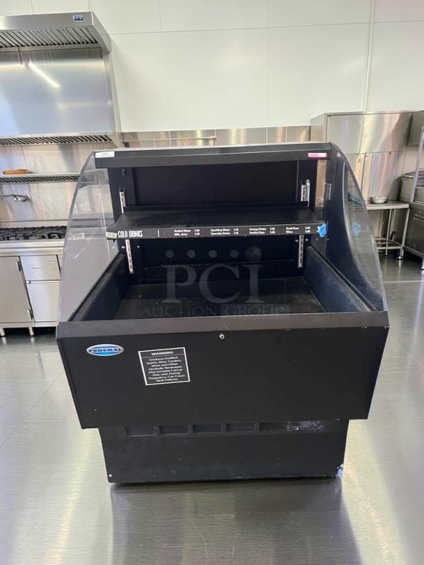 Federal Industries ELPRSS-4, black 35" low-profile air curtain merchandiser, elite condition, fully tested, Federal label visible.