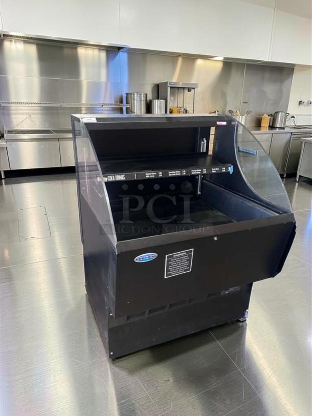 Federal Industries ELPRSS-4 black refrigerated grab-and-go display case, 35-inch. Excellent condition, operational.