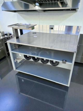 Commercial Heated Holding Cabinet, 48” pass-through station, overhead heat shelf, outstanding condition, model HOT-M-HOLD-0578.