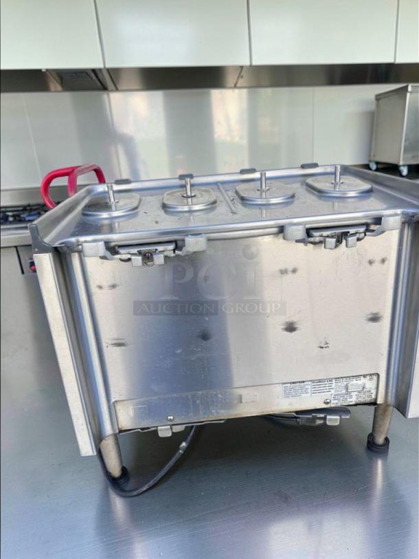 Crathco CS-4E/2D/3D-16, 4 bowl commercial cold beverage dispenser, stainless steel, excellent condition, NSF & UL listed.