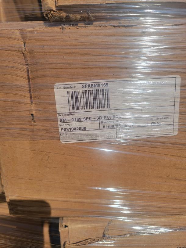 New in box SpacePak high-velocity HVAC units with label showing item number SPABM9169.