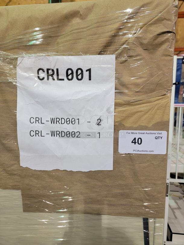 Herman Miller Meridian storage towers, industrial steel, full-height wardrobe and drawers, lot of 2, tagged CRL001.