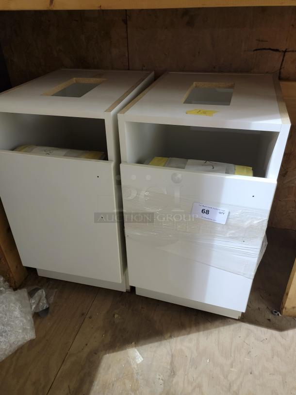 *NEW* Metro Lionville Series medication-grade cabinets with Corian Glacier White sinks. Premium quality, high-density build.