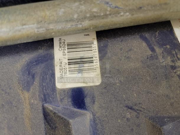 Lot of 9 Garant EPSS24U ergonomic poly snow pushers with 24-inch scoops and U-handles. Durable, cold-resistant blades.