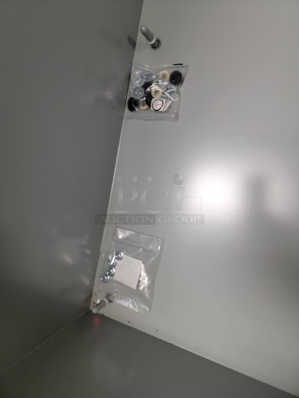 nVent Hoffman CSD363020 control panel enclosure in gray, includes hardware and documentation, dual latches, excellent condition.