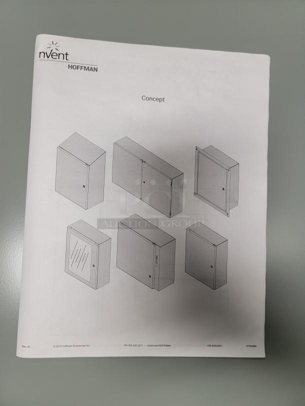 nVent Hoffman Concept CSD363020 industrial control panel, new, gray finish, single-door, dual latches, includes manual.
