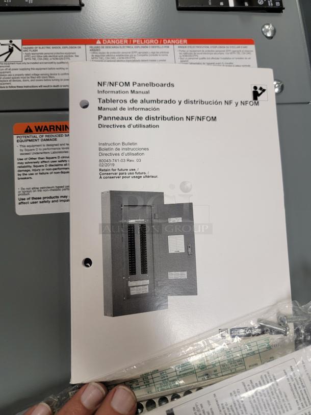 *NEW* Square D NF Series Panelboard, 250A 480Y/277V AC. Includes EJB-frame circuit breakers, 100% rated neutral, manuals, and hardware.