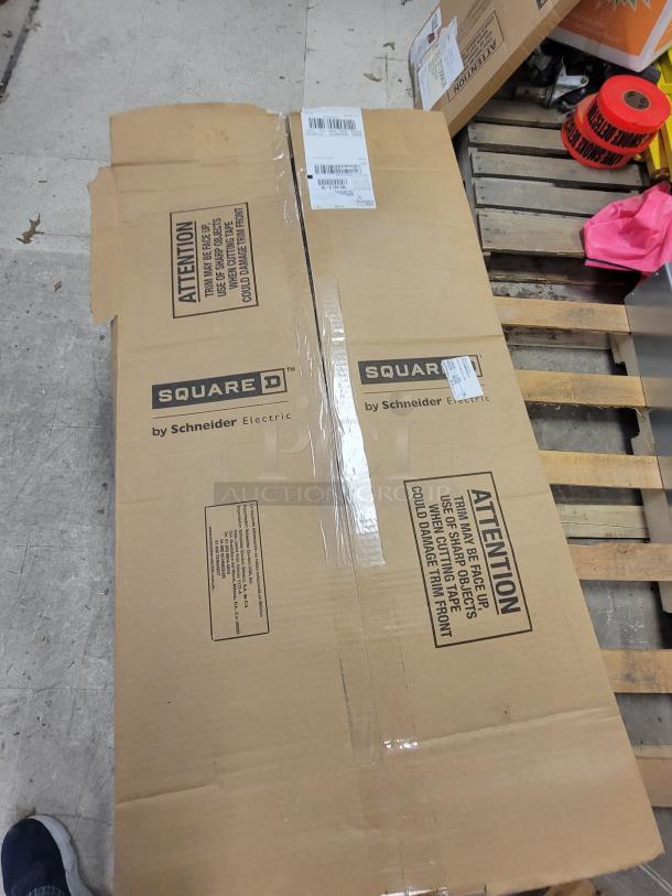 *NEW* Square D by Schneider Electric lot of 3 panelboard enclosures in original packaging; models MH32, MH38, MH50.