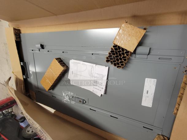 New Square D by Schneider Electric panelboard enclosure, models MH32, MH38, MH50, in factory packaging with panel covers.